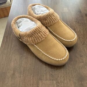 Lands End Women's Suede Fold Over Moccasins